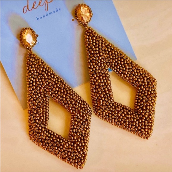 NWT Deepa Gurnani Beaded Diamond Chandeliers - Picture 7 of 8